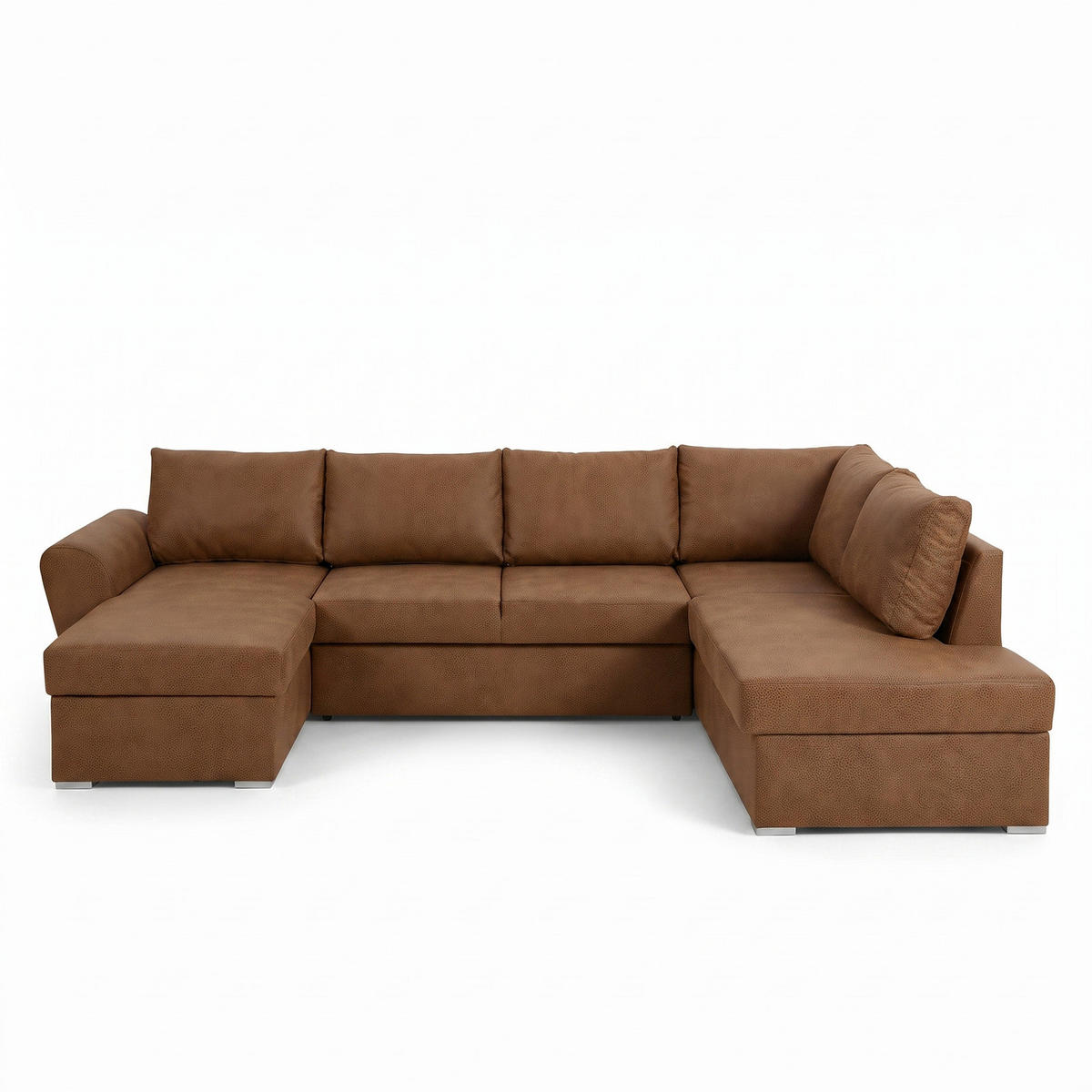 ECKSCHLAFSOFA, Stefan, Braun, Kunstleder, links, 203 x 160 x 85 cm - Braun, Leder/Textil (203/160cm) - ebuy24