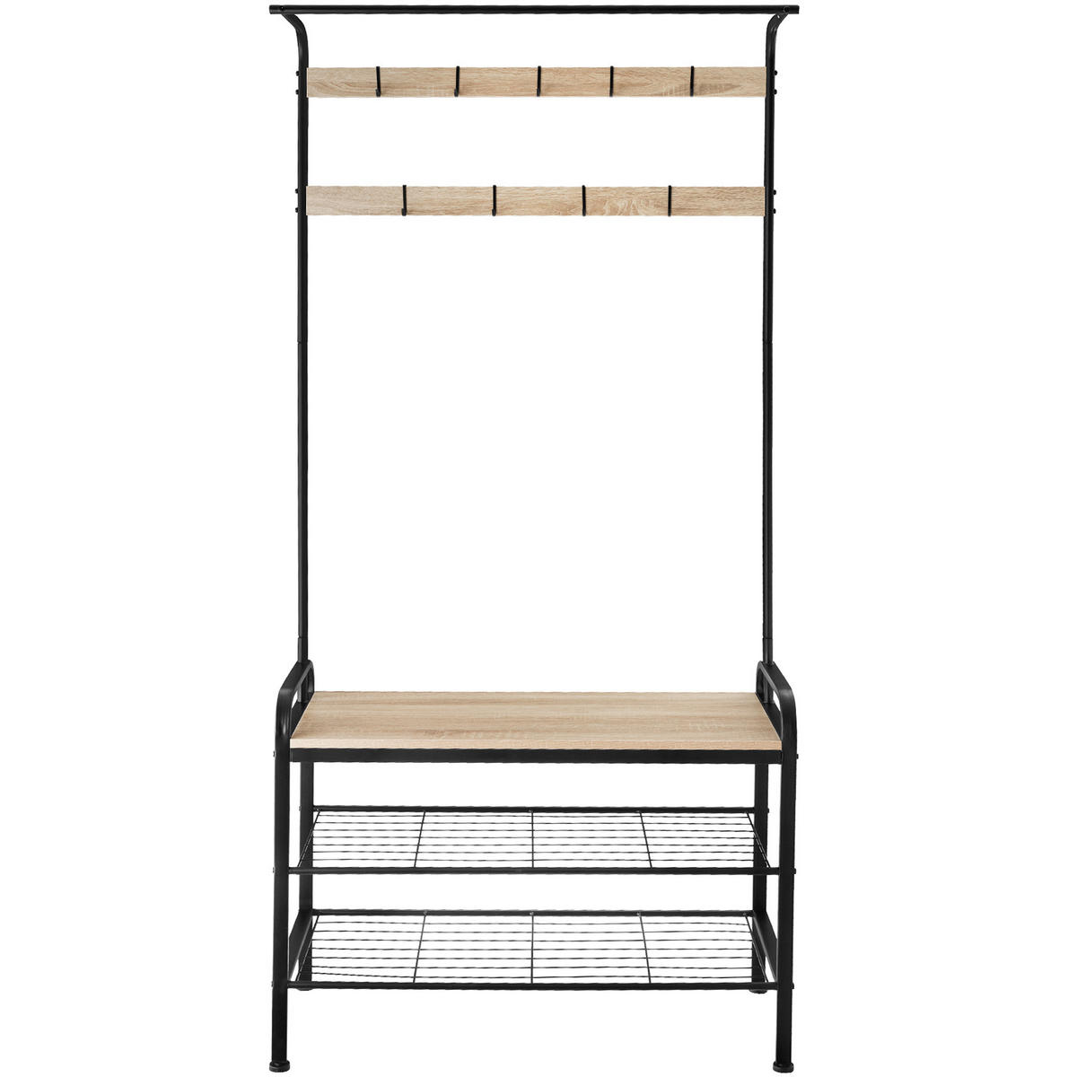 GARDEROBENSTÄNDER Alberta,inklusive Kippschutz, 85,5 x 36 x 184 cm,Industrial Holz hell, Eiche Sonoma - Naturfarben, Textil (36/184/85.5cm) - tectake