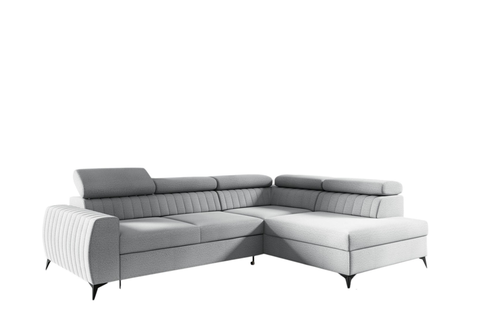 Fun Möbel Ecksofa Hellgrau 270x200 cm