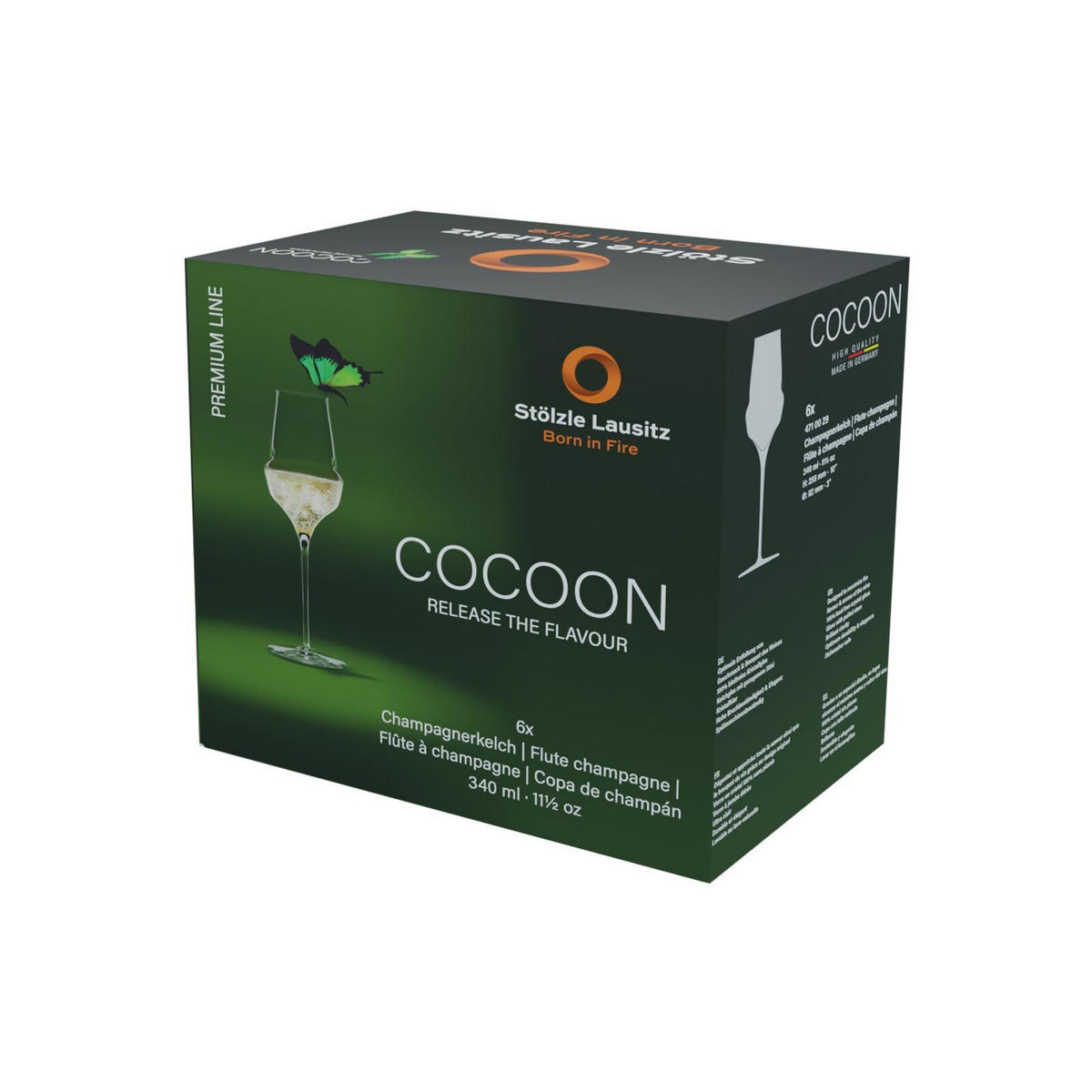 CHAMPAGNERGLÄSER Cocoon transparent 340 ml 6er Set - Transparent, Glas (0.34L) - Stölzle Lausitz