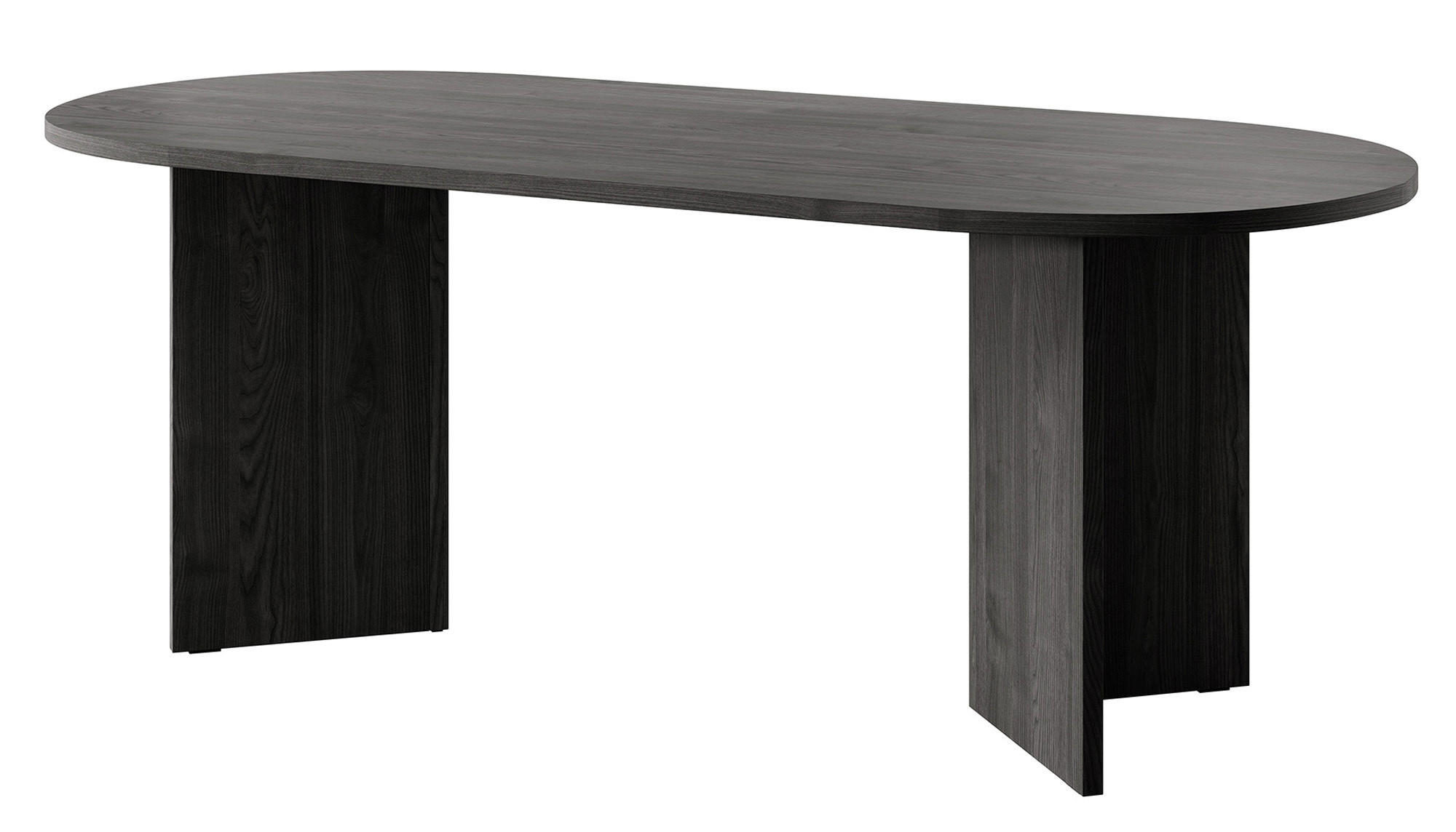 ESSTISCH Ovo Esche Portland Schwarz 204/90/75 cm - Dunkelgrau/Schwarz, Holzwerkstoff (204/90/75cm) - Selsey