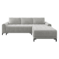 ECKSOFA Aris L, Seite: Rechts - Hellgrau/Schwarz, Holz/Textil (258/168cm) - MIRJAN24