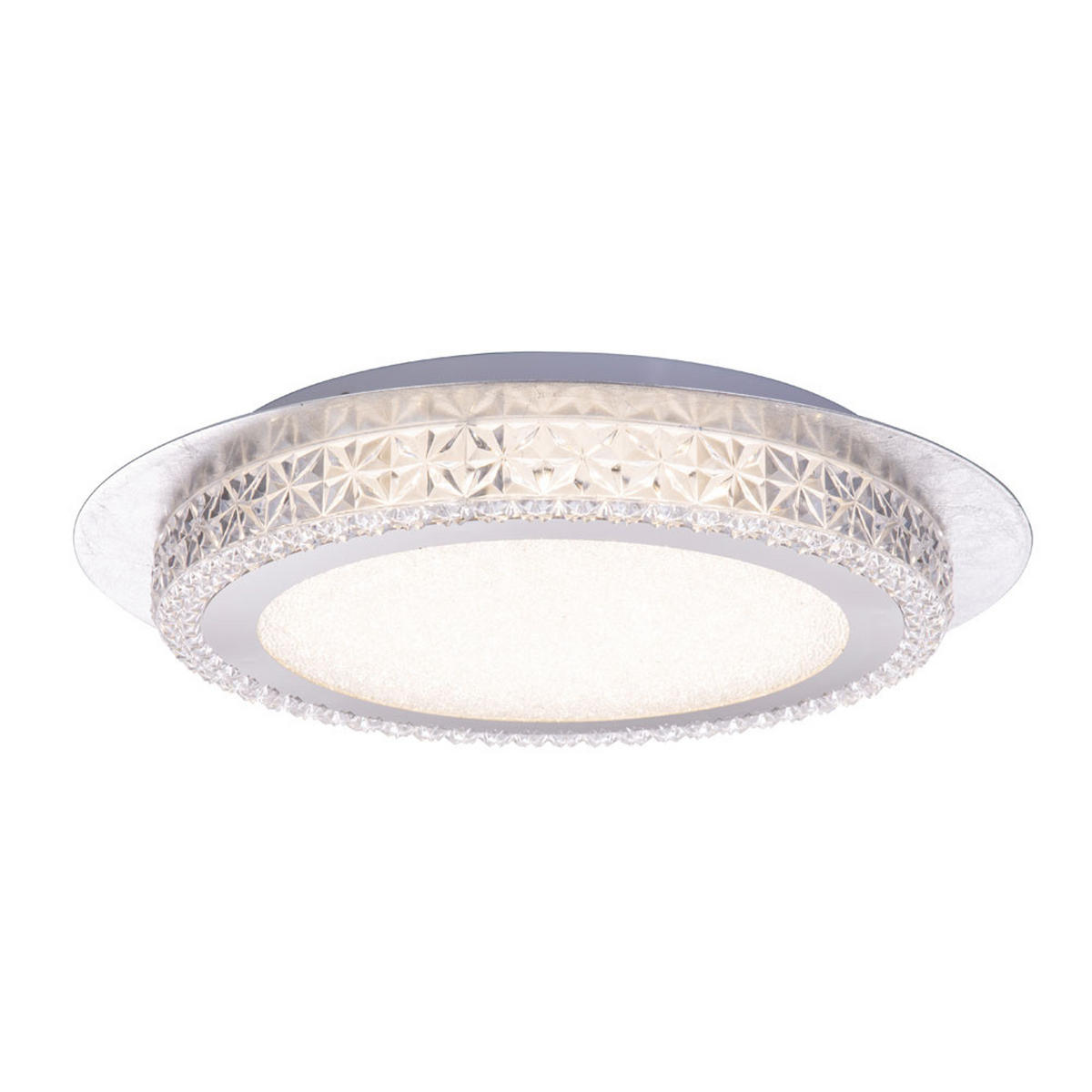 LED DECKENLEUCHTE Metall Silber Kristalloptik - Silberfarben, Metall (35/35/6.1cm)