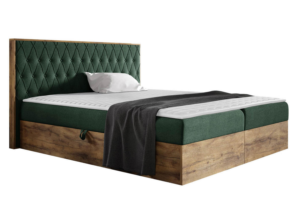 BOXBETT Wood 6 - Grün, Holz/Textil (160/200cm) - MIRJAN24