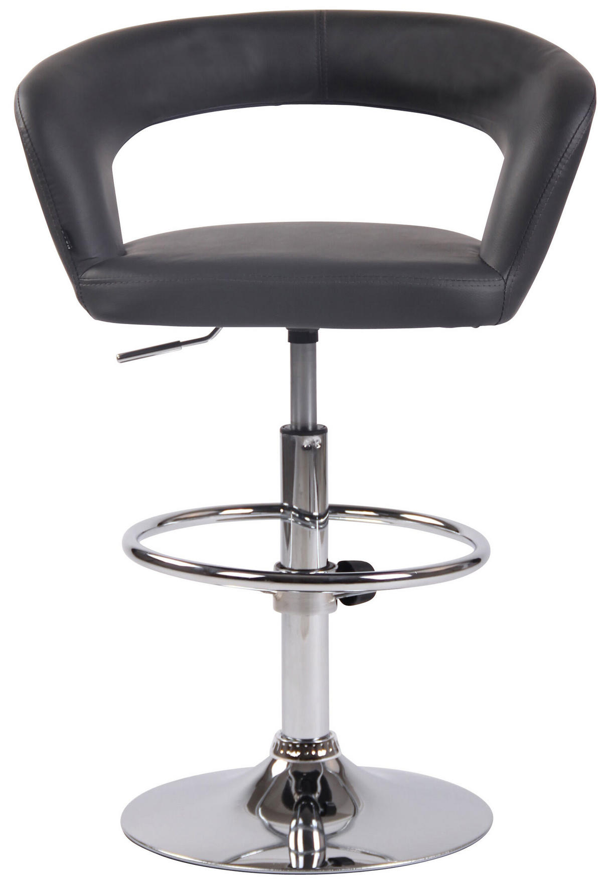 BARHOCKER Jan, Gestell Metall in Chromoptik, Kunstleder Grau - Chromfarben/Grau, Kunststoff/Textil (58/100/47cm) - TPFLiving