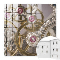 SCHLÜSSELBOX Weiß 30x30 cm – Türöffnung nach rechts - Mechanische Eleganz - Grau, Metall (30/30/5cm) - TULUP