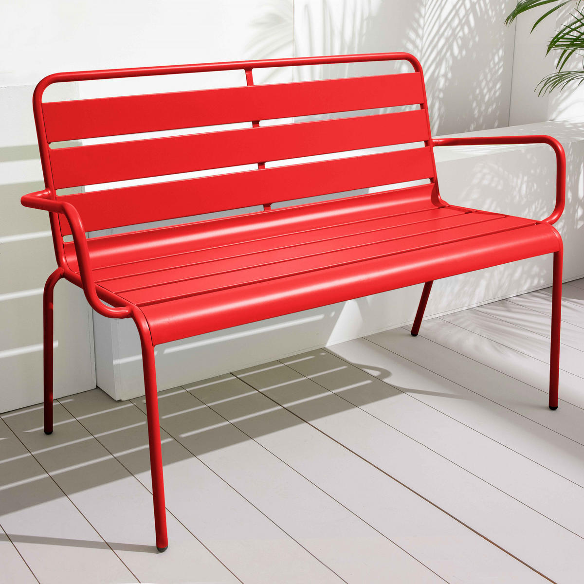 GARTENBANK, Rot - Rot, Metall (55/85/126cm) - Oviala