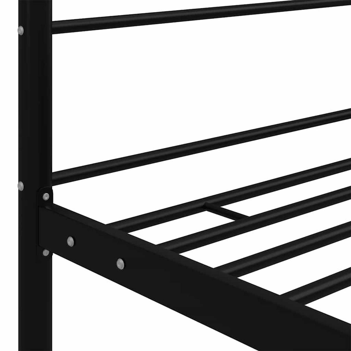 HIMMELBETT Schwarz Metall 140/200 Cm - Schwarz, Holz (140/200cm) - vidaXL