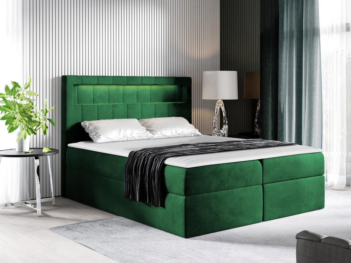 BOXBETT Aspen - Grün, Holz/Textil (200/200cm) - MIRJAN24