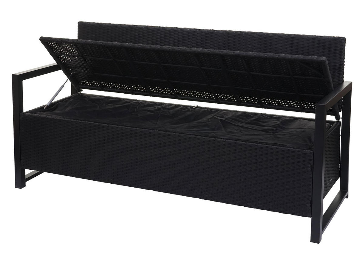 POLY-RATTAN 3ER SITZBANK Anthrazit, Grau - Anthrazit/Grau, Kunststoff (164/87/57cm) - MCW