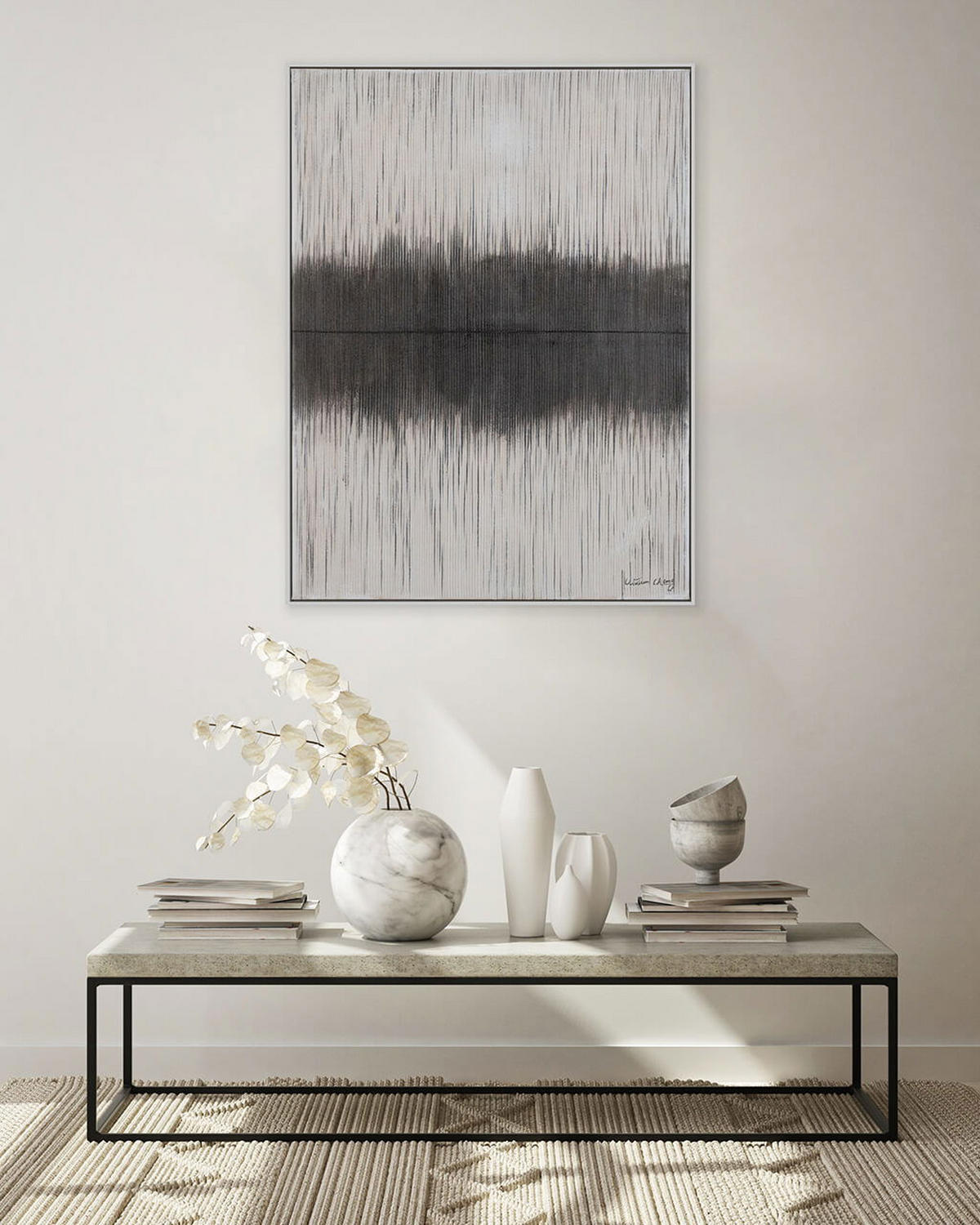 ACRYLBILD HANDGEMALT 75/100 cm - Grau, Textil (75/100cm) - KUNSTLOFT