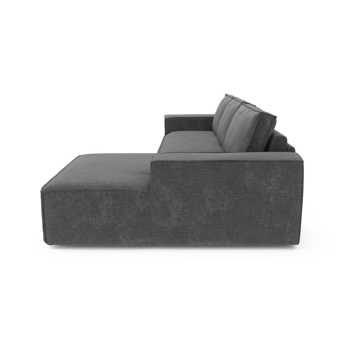 ECKSOFA RECHTS Samt Grau 302cm - Grau, Textil (302/165cm) - Sia Home