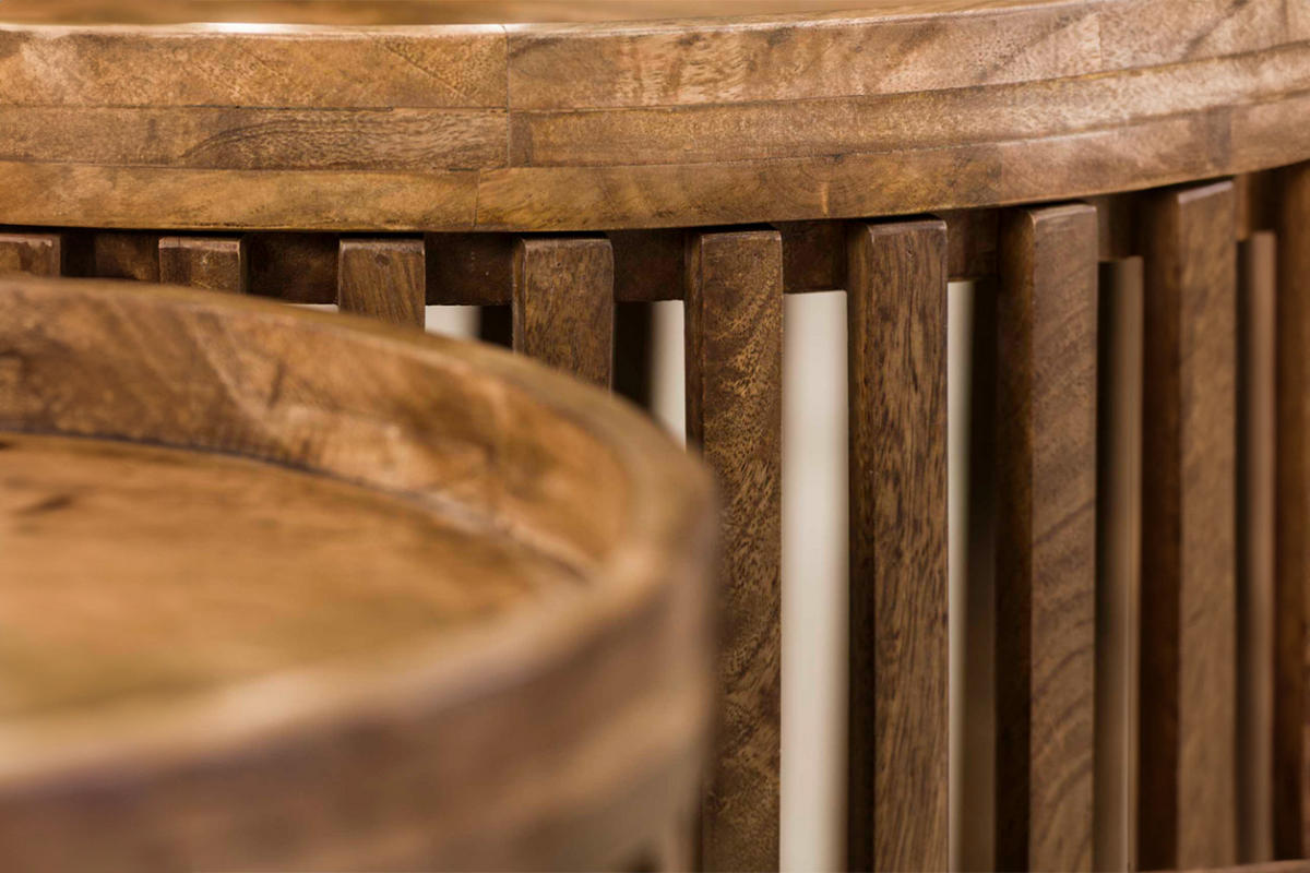 COUCHTISCH-SET LANI Braun Mango - Braun, Mangoholz/Holz (65/65/40cm) - KAWOLA