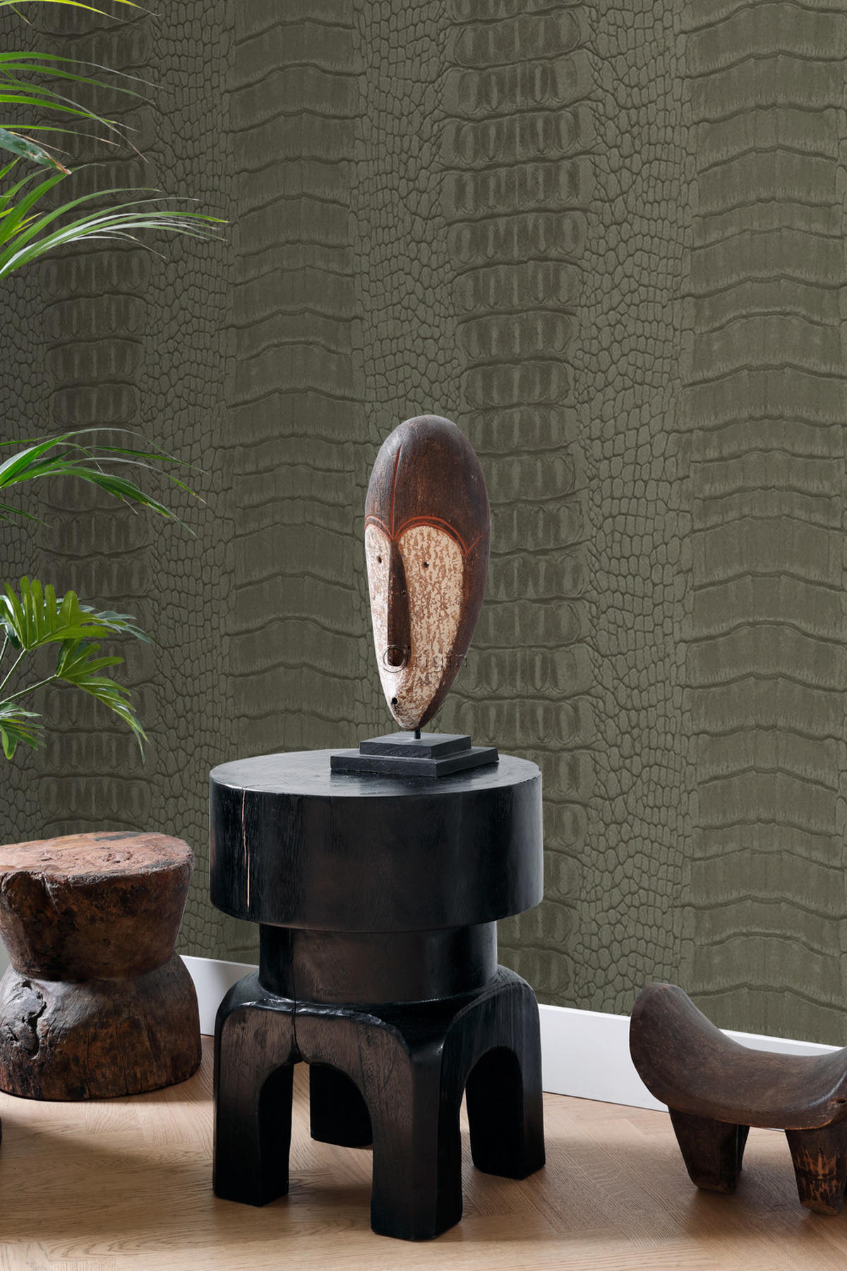 TAPETE Krokodil-Optik 53 cm x 10.05 m - Braun, Papier (53/1000cm) - Origin Wallcoverings