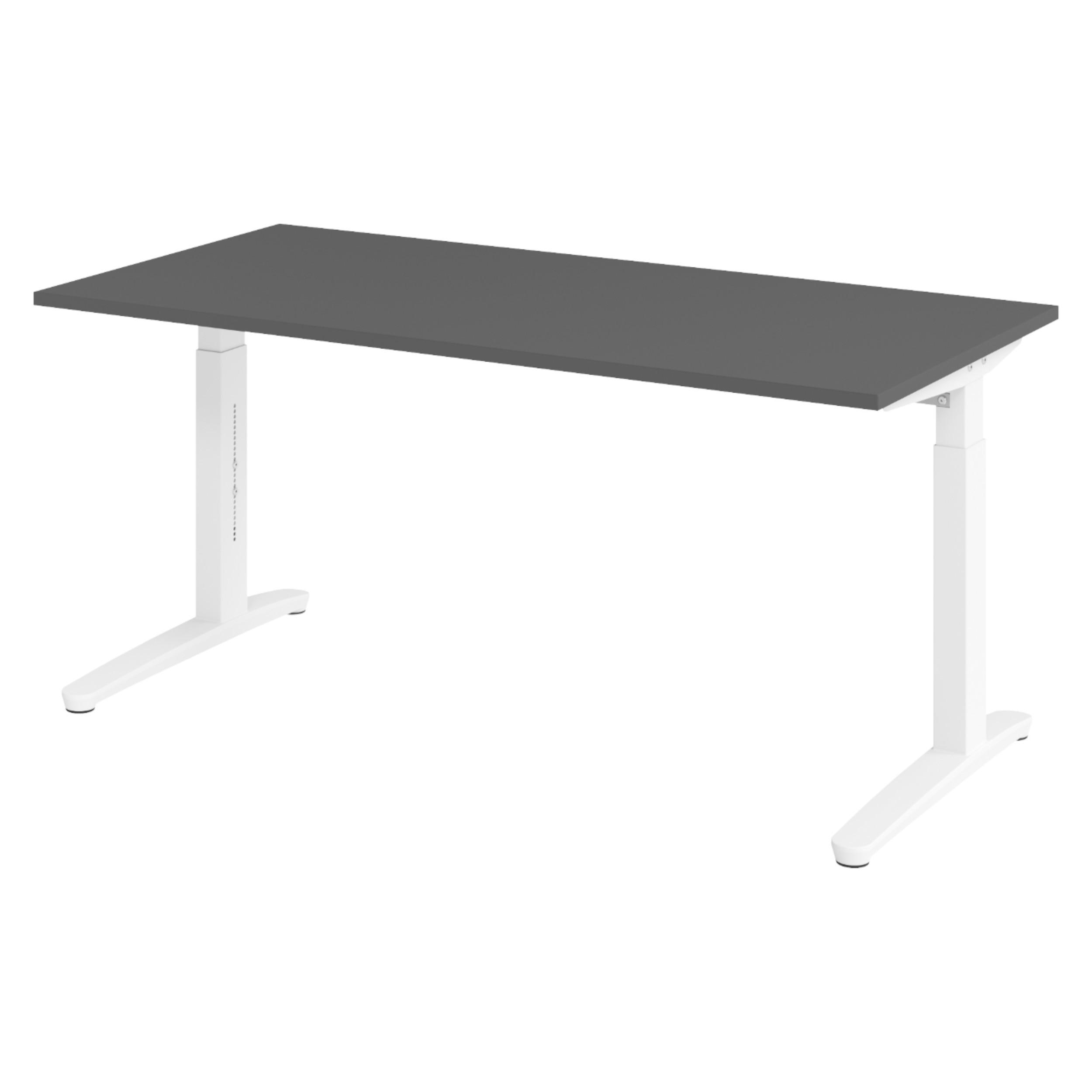 SCHREIBTISCH Serie-XB 80/160/74 cm in Graphitfarben/Weiß - Graphitfarben/Weiß, Holzwerkstoff (80/160/74cm) - bümö