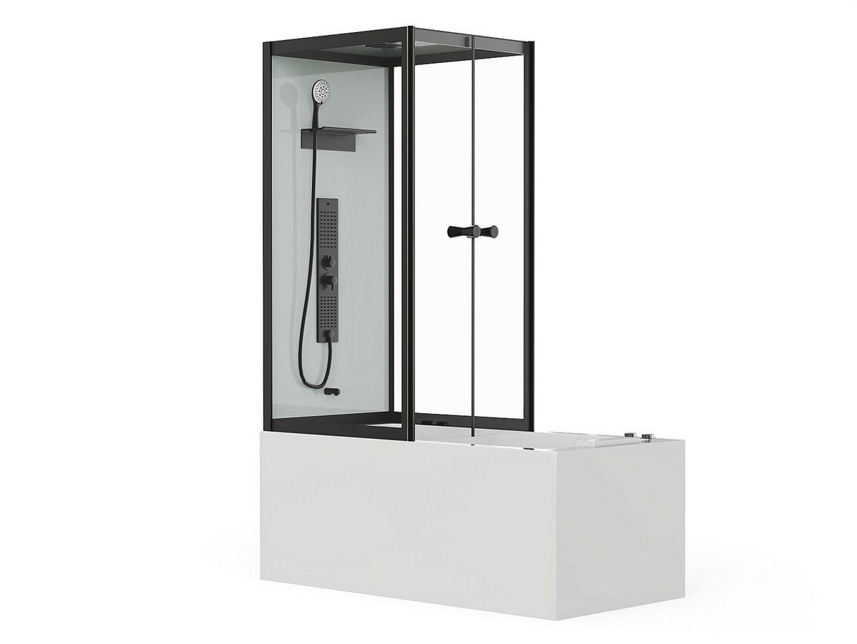 DUSCHBADEWANNE - 1 Person - metall - schwarz, weiß Daria - Schwarz/Weiß, Metall (150/215/75cm) - Vente-Unique