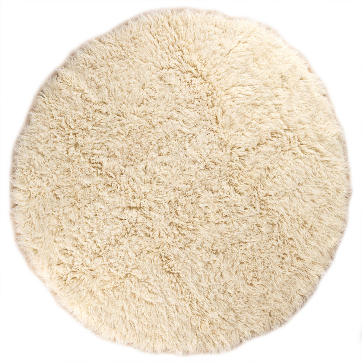 WOLLTEPPICH Rund Ø 110 cm Flokati 2000 - Naturfarben, Naturmaterialien (110/110cm) - Steffensmeier