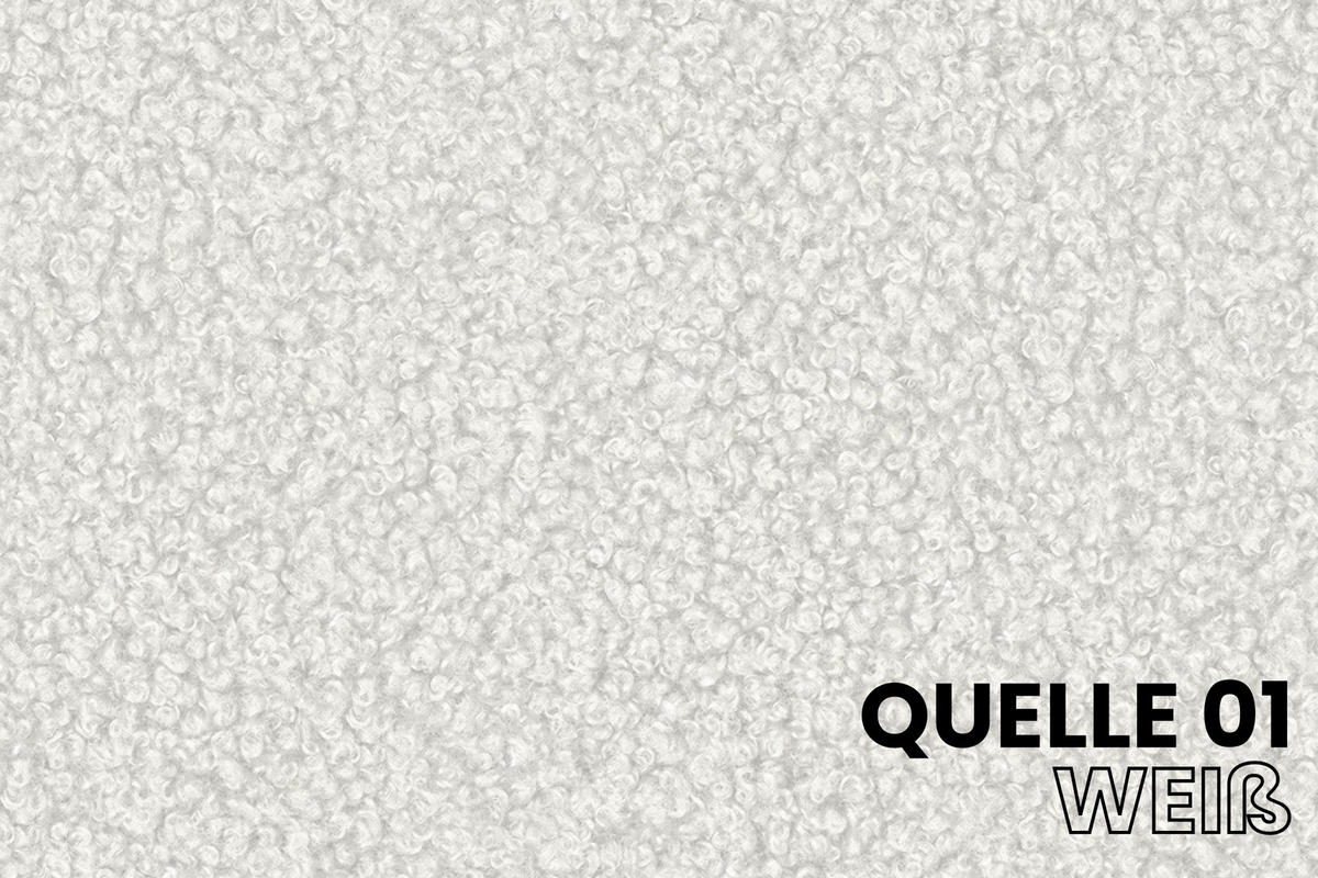 POLSTERBETT BEN 140/200 in Boucle Weiß - Weiß, Holz/Holzwerkstoff (140/200cm) - Deine Möbel 24