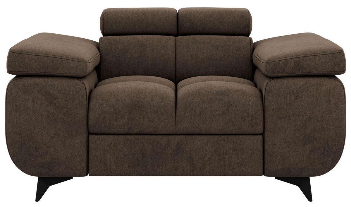 SESSEL NIDELLO - Braun Velvet - Schwarz/Braun, Textil/Metall (130/70/97cm) - MKS
