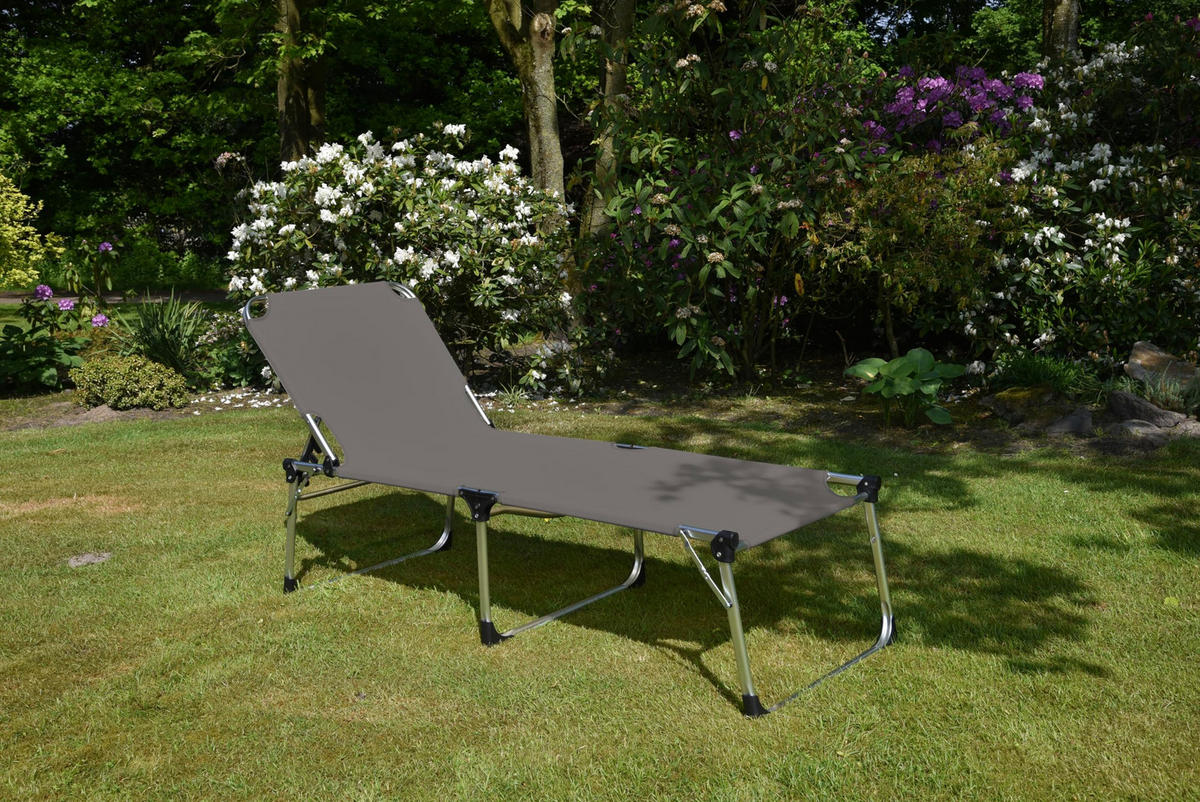 SONNENLIEGE Nimes Verstellbar Anthrazit XXL Gartenliege mit Dach - Anthrazit, Kunststoff (70/45/214cm) - DELUKE