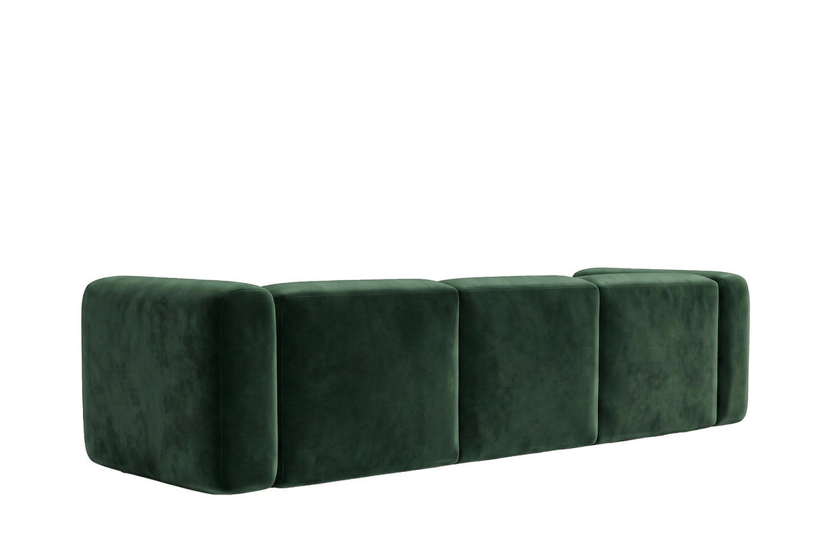 SOFA 3-Sitzer, Velvet-Stoff Bluvel, Grün, GRETA - Grün, Holz (319/70/89cm) - Kaiser Möbel