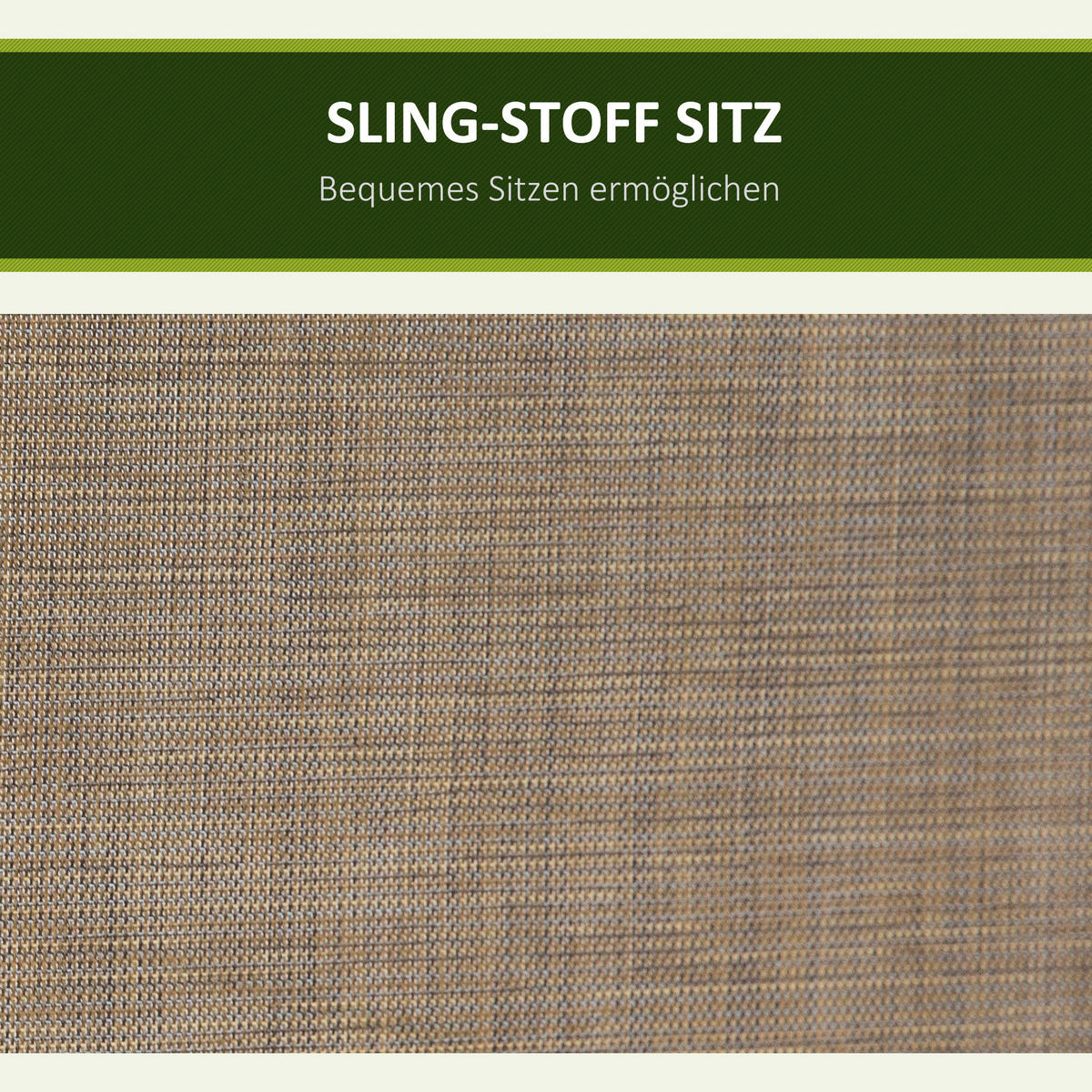 HOLLYWOODSCHAUKEL 3-Sitzer Seitentasche - Braun, Metall (128/172/196cm) - Outsunny