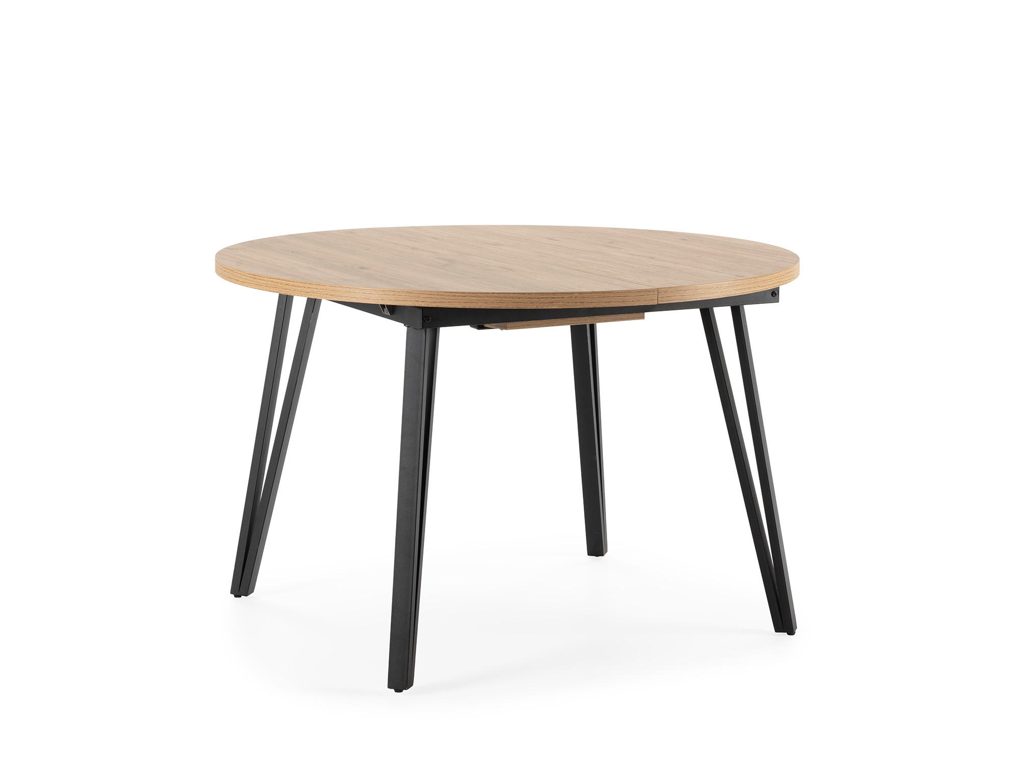 TISCH von 120 bis 150 cm mit schwarzen metallbeinen cleo 120/120/77 cm - Braun, Keramik (120/120/77cm) - Calicosy