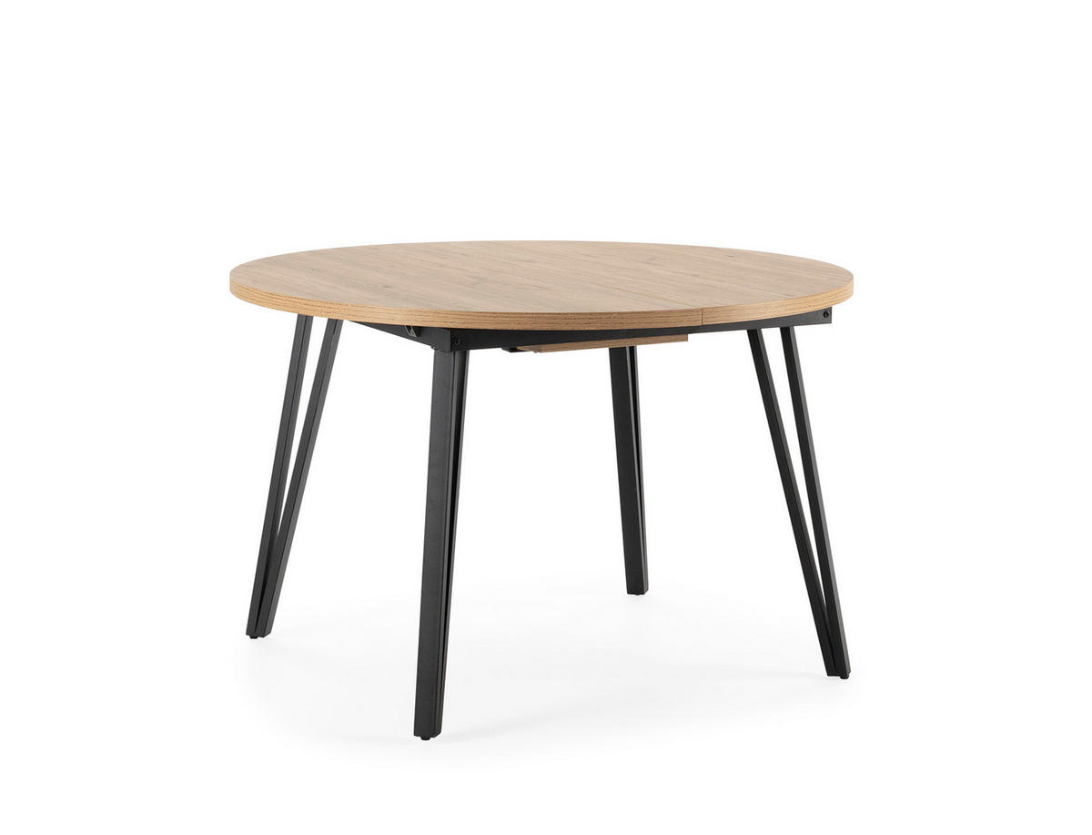 TISCH von 120 bis 150 cm mit schwarzen metallbeinen cleo 120/120/77 cm - Braun, Keramik (120/120/77cm) - Calicosy