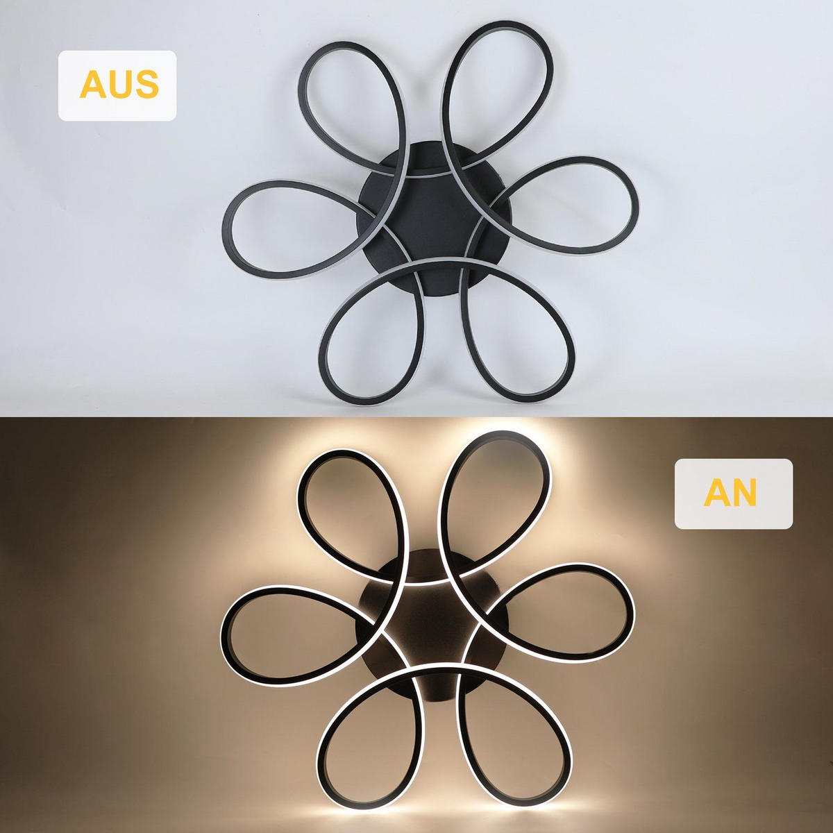 LED stropní svítidlo Naxis 50/50/9 cm - černá, kov (50/50/9cm) - Nettlife