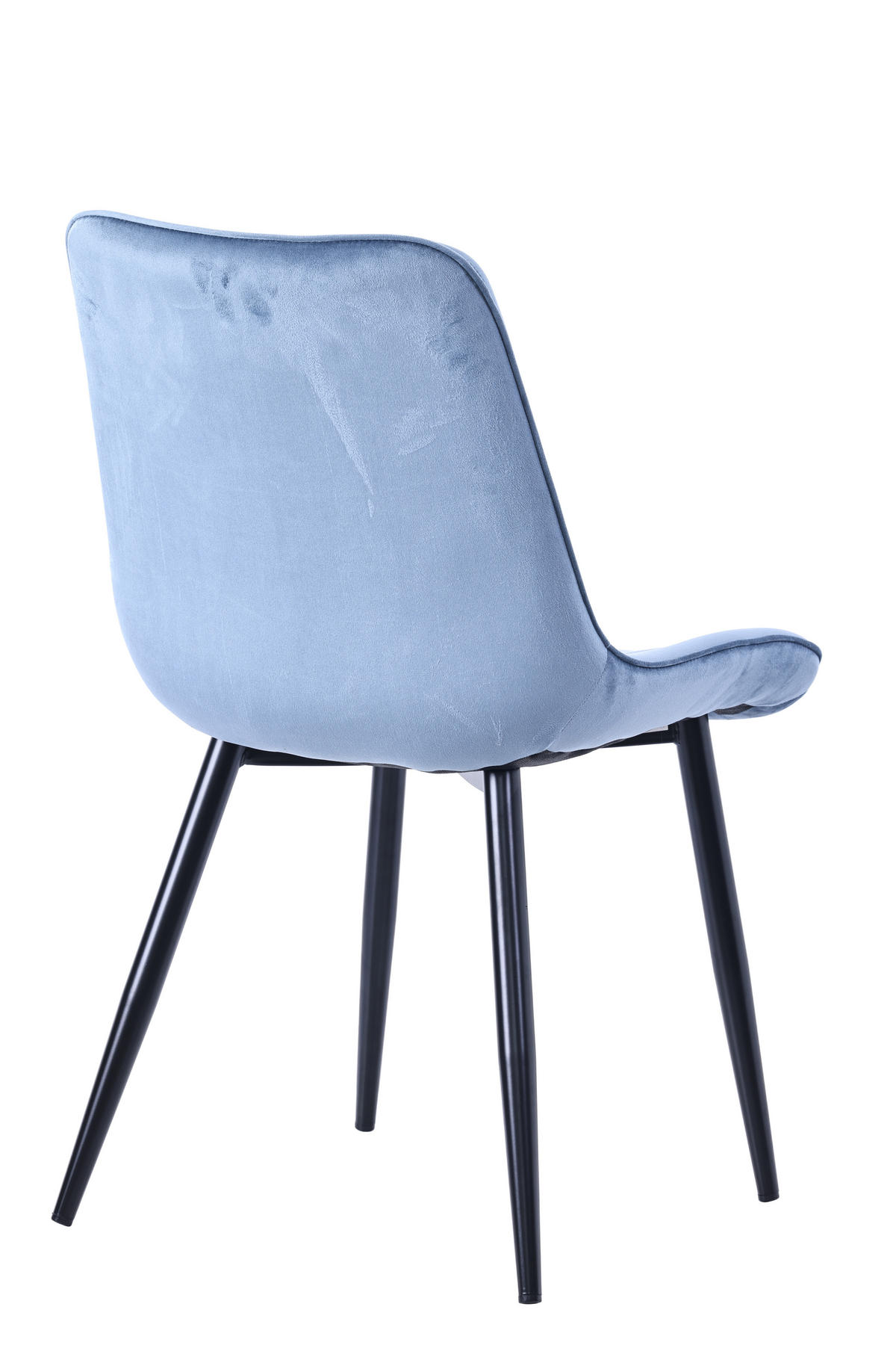 STUHL-SET 2 Stück aus Samt in Modernem Stil-YZ1 - Blau, Textil/Metall (53/88/62.5cm) - HOMAVO