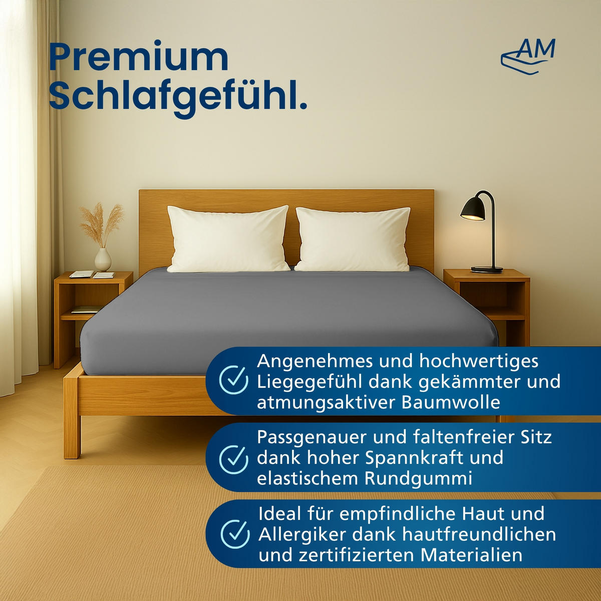 SPANNBETTLAKEN 180/210/25 cm Anthrazit - Anthrazit, Textil (180/210cm) - AM Qualitätsmatratzen