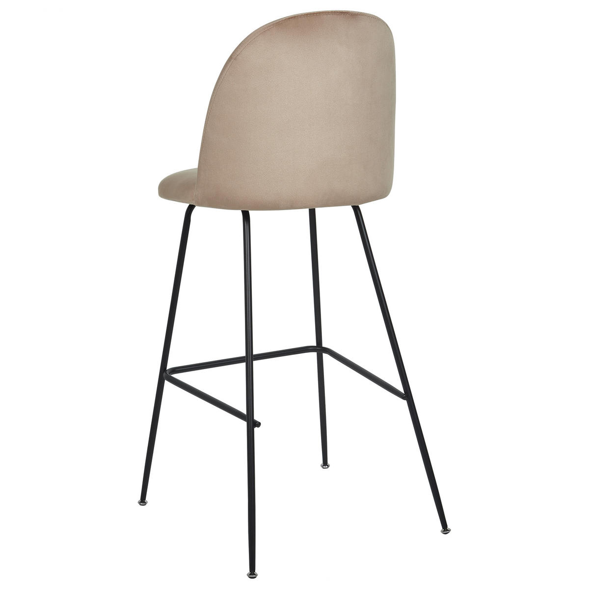 BARSTUHL 2er-Set Samtstoff taupe/schwarz Arcola - Beige/Schwarz, Textil (52/114/54cm) - Beliani