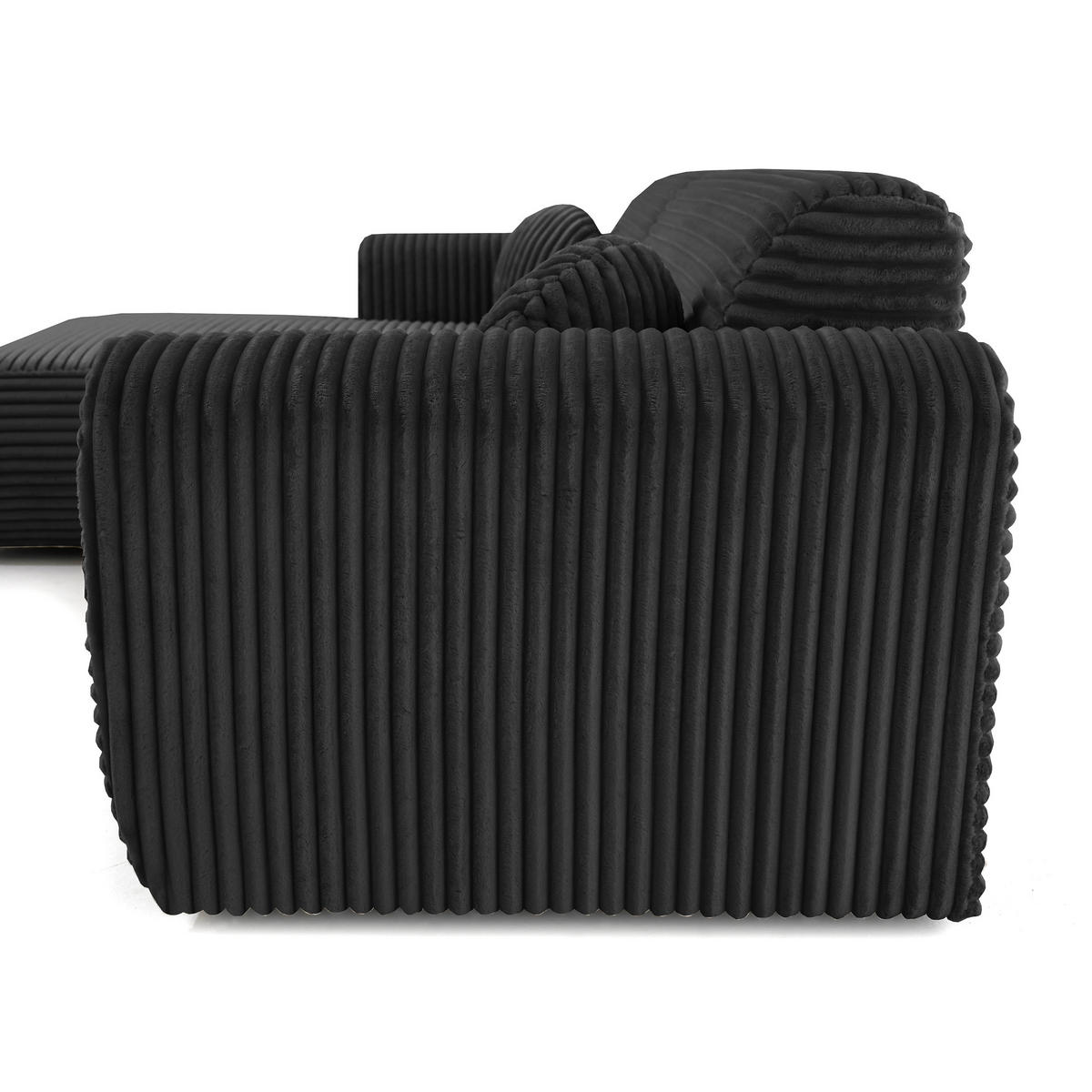 ECKSOFA Puerto, ohne Schlaffunktion, Schwarz, links - Schwarz, Textil (269/170cm) - Beautysofa