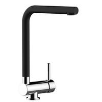 VORFENSTER-KÜCHENARMATUR, Umklappbar 6 CM, Verchromt und Schwarz Granit, 360° schwenkbar - Schwarz, Metall (20/31.3/20cm) - VIZIO