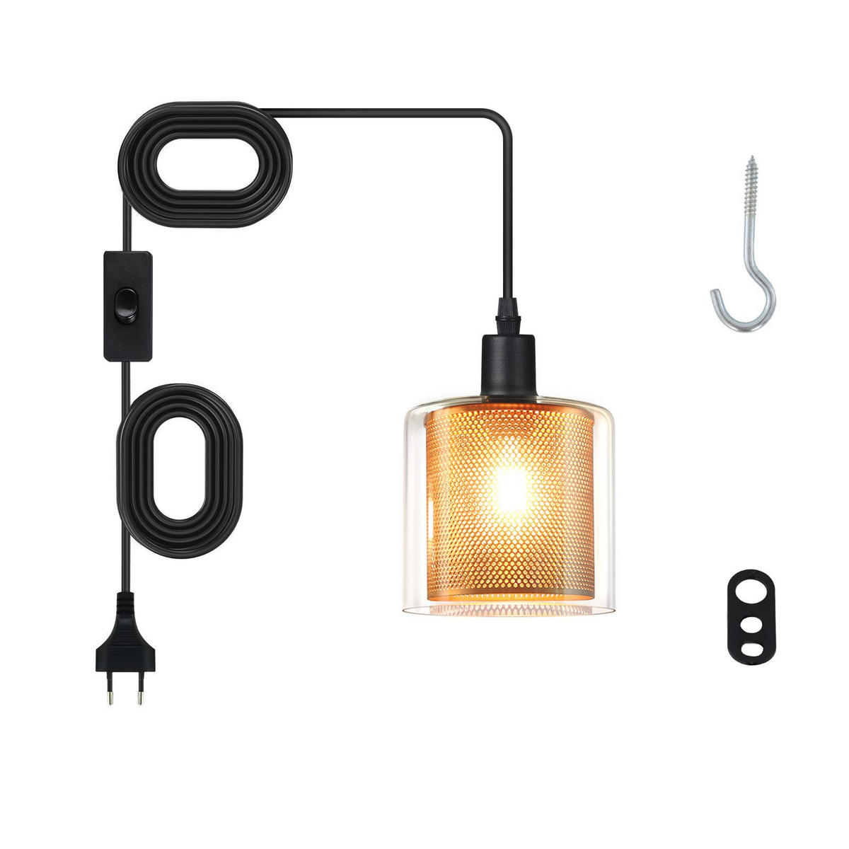 PENDELLEUCHTE BERRY Ⅲ 13/12/450 cm - Schwarz, Metall (13/12/450cm) - Nettlife