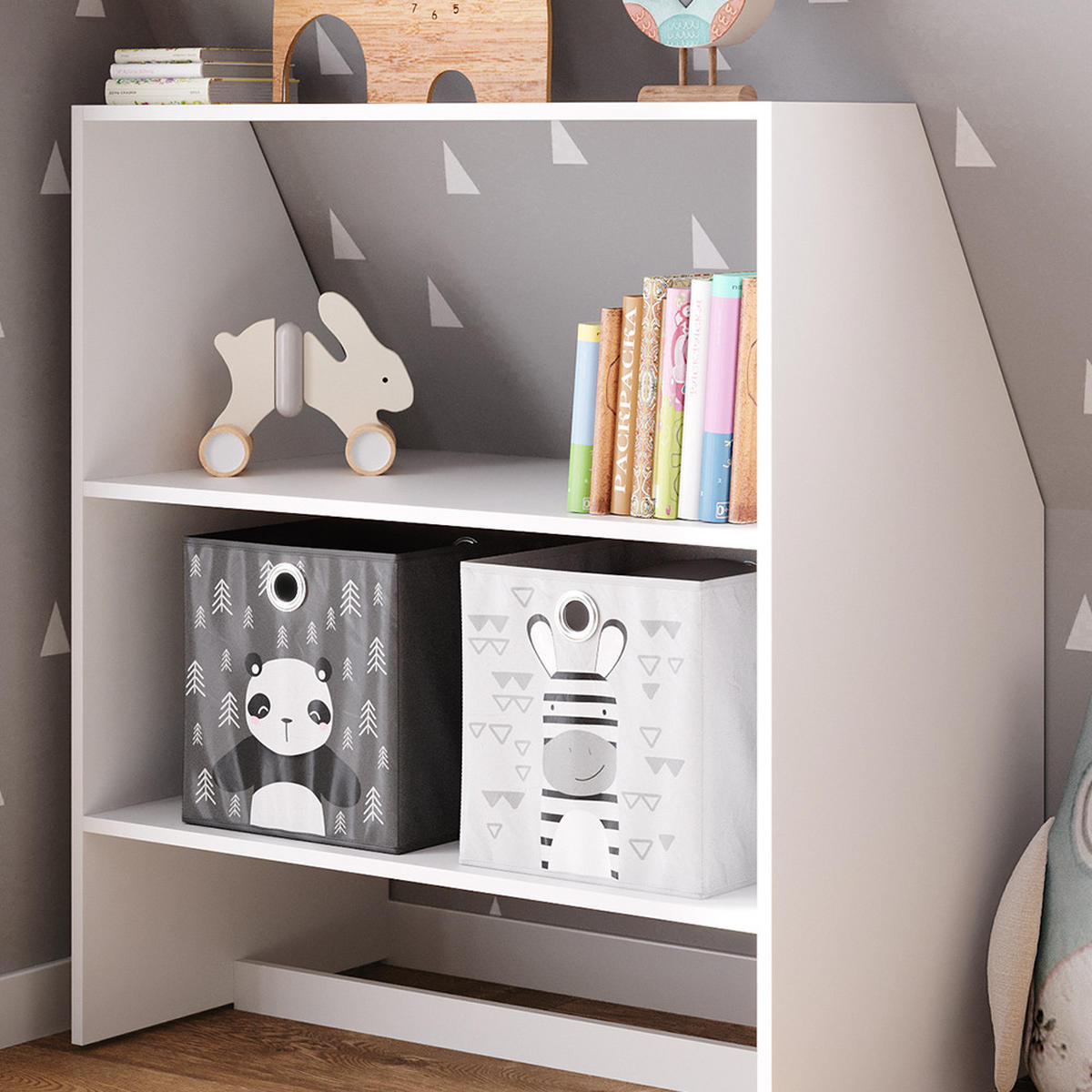 KINDERREGAL Weiß 90 x 100 cm - Weiß, Holzwerkstoff (90/100/50cm) - Vicco
