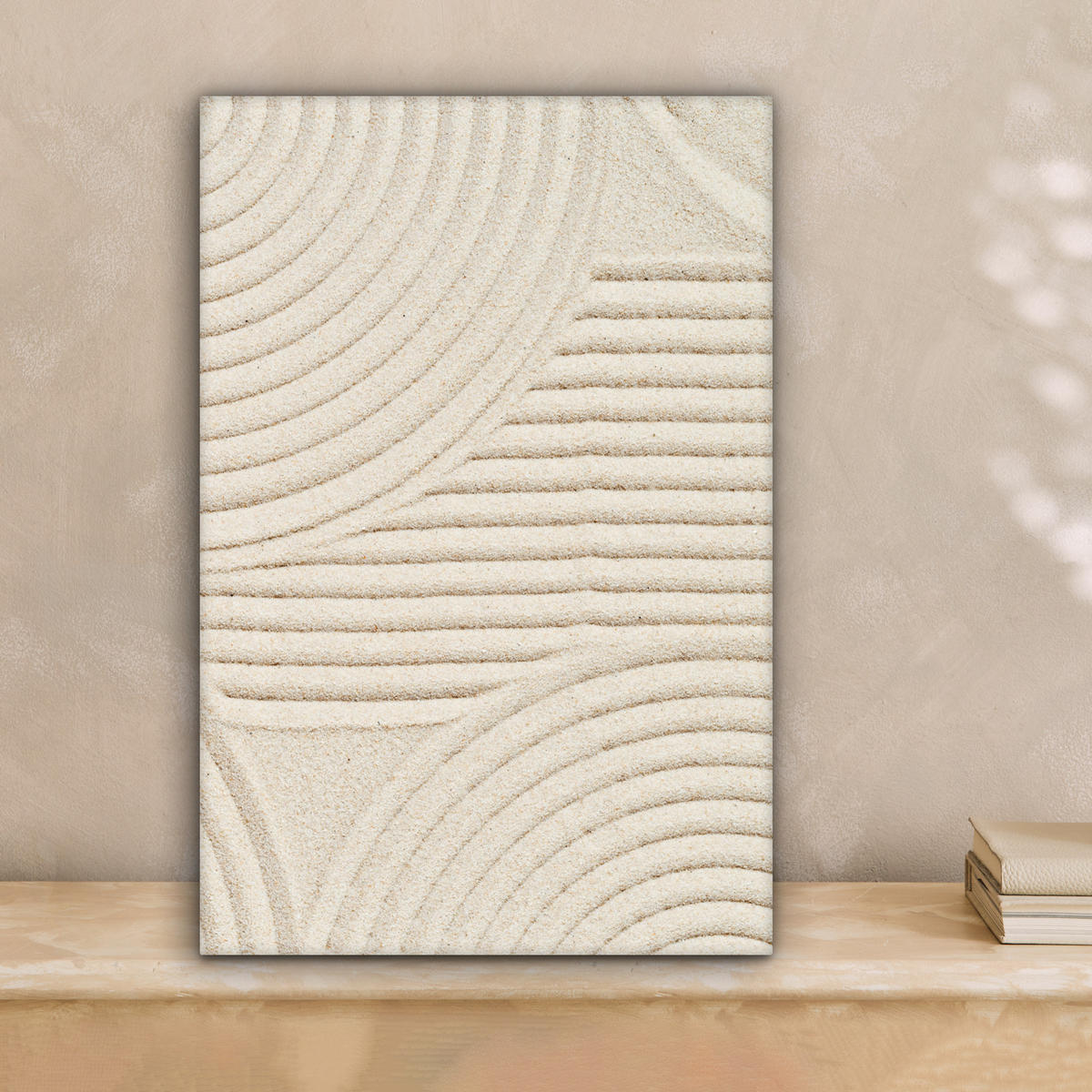 LEINWANDBILD Muster - Abstrakt - Weiß Deko Wohnzimmer 20x30 cm - Beige, Textil (20/30cm) - MuchoWow