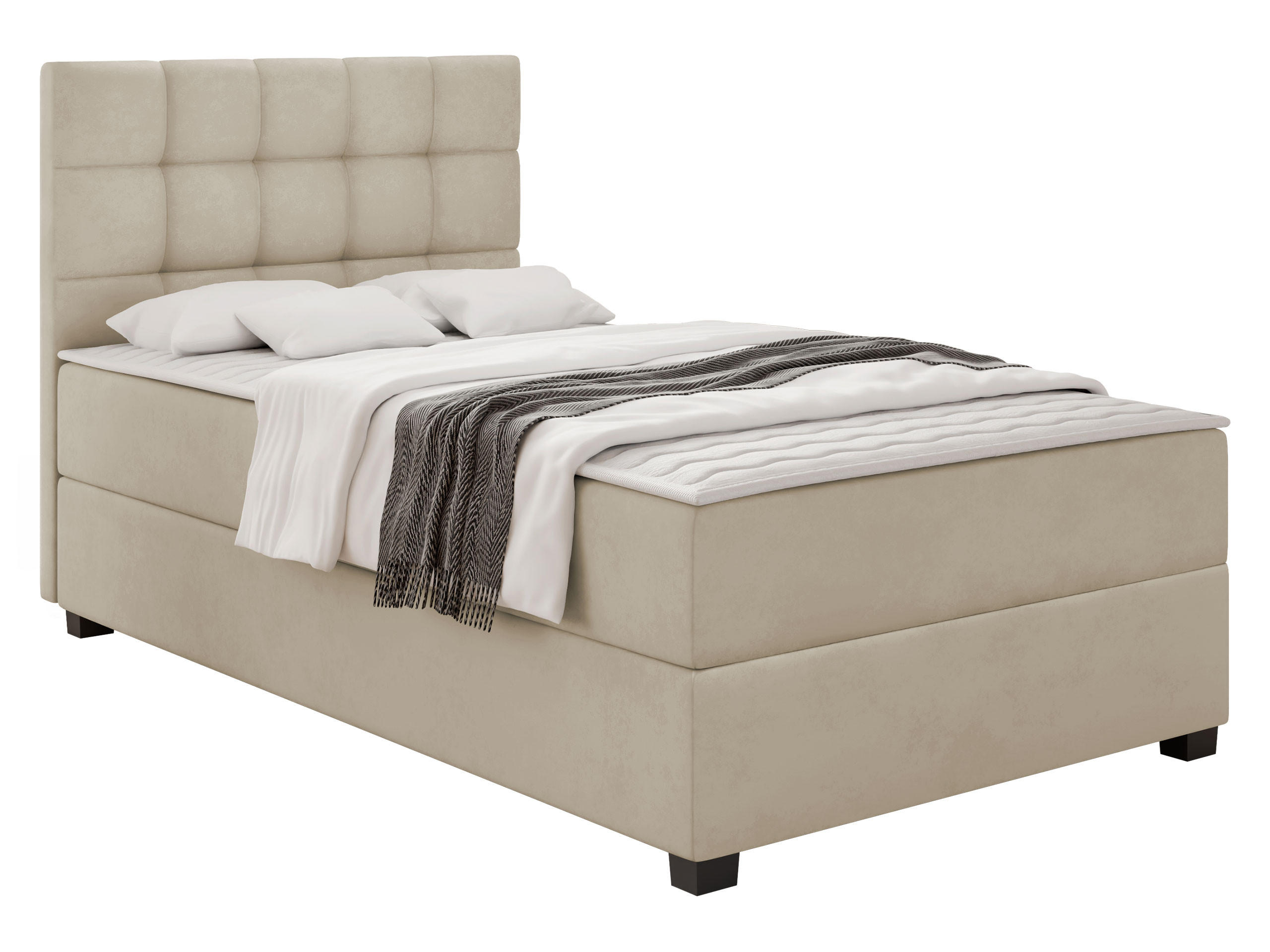 BOXBETT Lind - Beige/Schwarz, Holz/Holzwerkstoff (120/200cm) - MIRJAN24