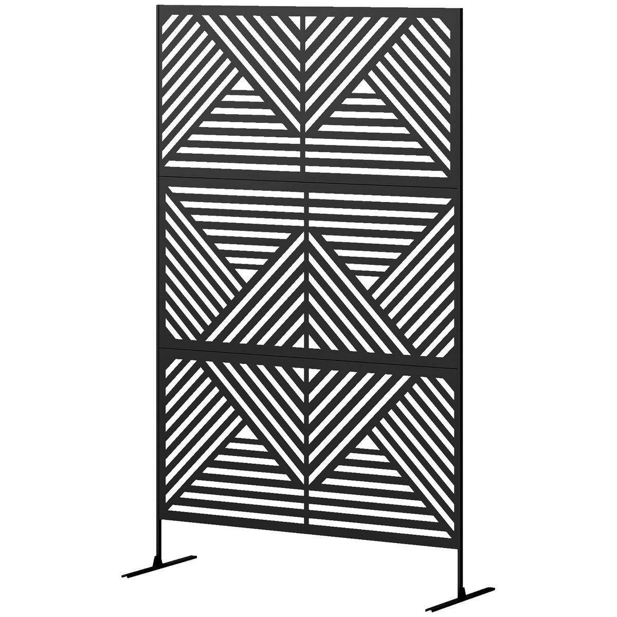 SICHTSCHUTZ-RANKGITTER,DEKORATIV für Kletterpflanzen 122x45x198cm,schwarz - Schwarz, Metall (122/198cm) - Vallsero