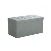 SITZTRUHE - Grau, Holzwerkstoff (38/38/76cm) - Hansiro