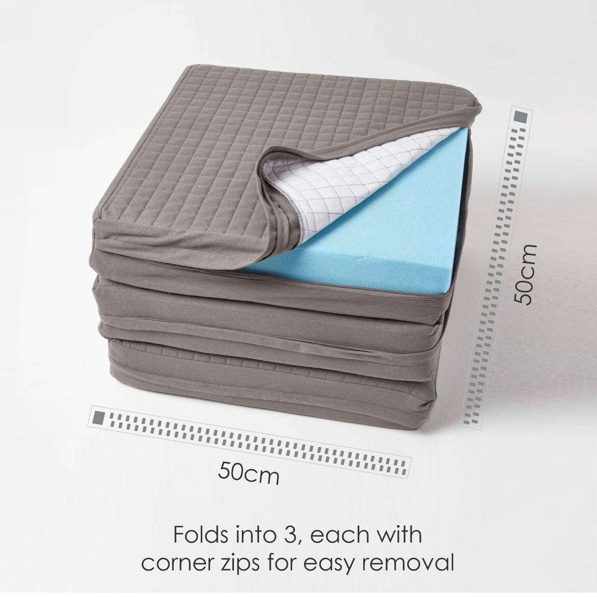 SOFA-AUFLAGE grau 150/50/10 cm – großes Sitzkissen orthopädisch - Grau, Textil (150/50/10cm) - Homescapes