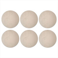 GLASUNTERSETZER 6er-Set Rund Japandi - Beige - Modern 10x10 cm - Beige, Naturmaterialien (10/0.2cm) - MuchoWow