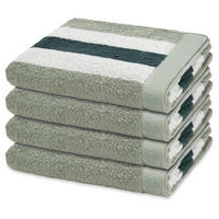 HANDTUCH Doubleface Stripes 4er-Set - Grün, Textil (50/100cm) - Ross