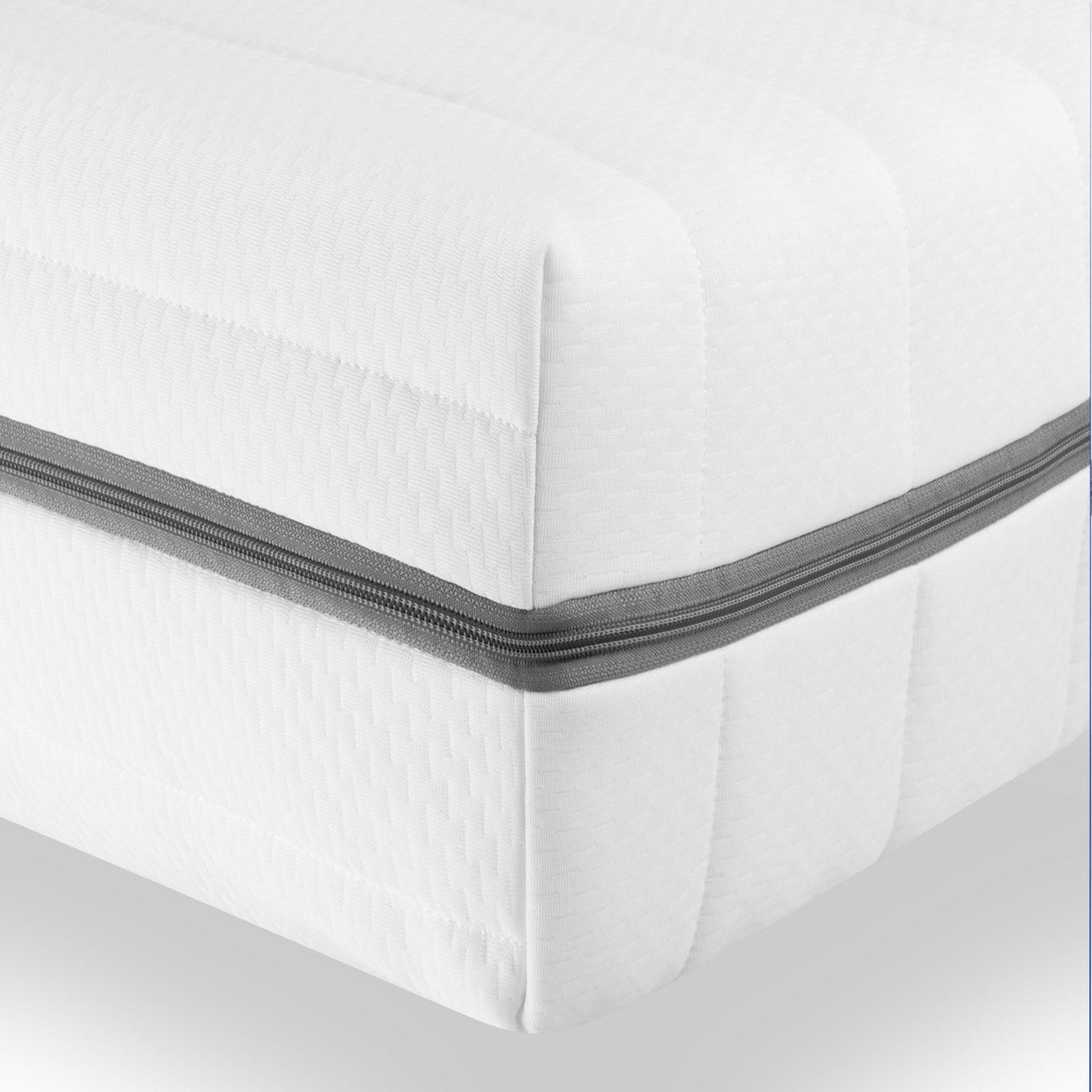MATRATZE 180x200 H2H3 Wendematratze, 7-Zonen Kaltschaummatratze 180x200 - Öko Tex zertifiziert - waschbarer Bezug - Weiß, Textil (180/200cm) - Sleepneo