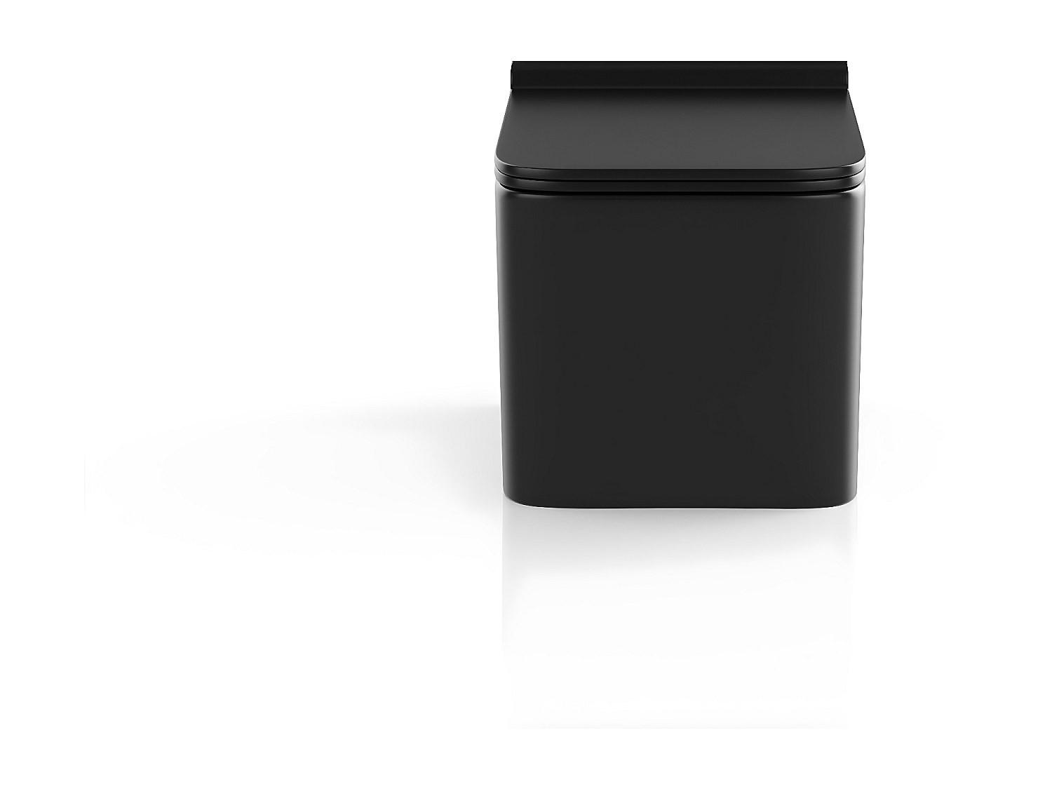 HÄNGE WC - 35.5 cm x 51.5 cm - keramik - schwarz Clemona - Schwarz, Keramik (35.5/34/51.5cm) - Vente-Unique