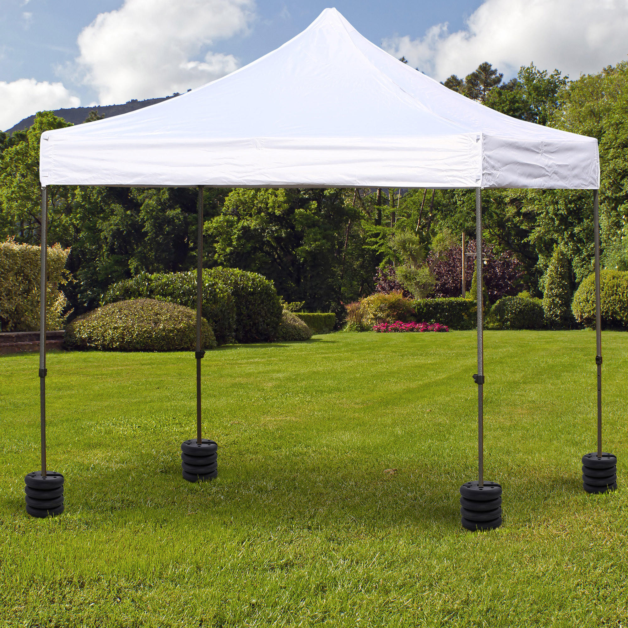 STANDFUSS Gewicht Partyzelt Pavillongewicht befüllbar bis 5 kg HDPE-Kunststoff Schwarz Ø25 x 6 cm - Schwarz, Kunststoff (25/25cm) - Outsunny