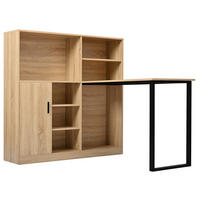 SCHREIBTISCH mit Stauraum in Natur aus MDF – mit Regal und Schrank - Naturfarben, Holzwerkstoff (50/120/120cm) - BEAOK