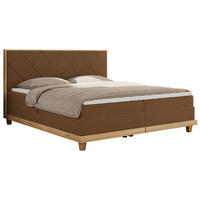 BOXBETT CAICOS 180/200 - Braun Boucle - H4 - Braun, Holz/Textil (180/200cm) - MKS