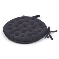STUHLKISSEN Baumwolle rund Dunkelblau 37/37/4 cm - Schwarz, Naturmaterialien (37/37/4cm) - Today