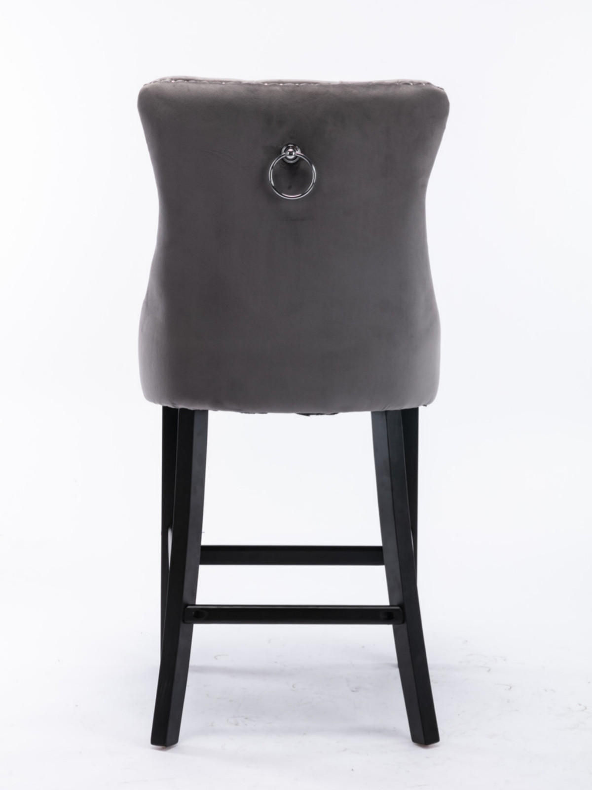 BARHOCKER 2er-Set Grau mit Samtbezug und Rückenlehne - Grau, Textil (60/66/50cm) - PANGIVO